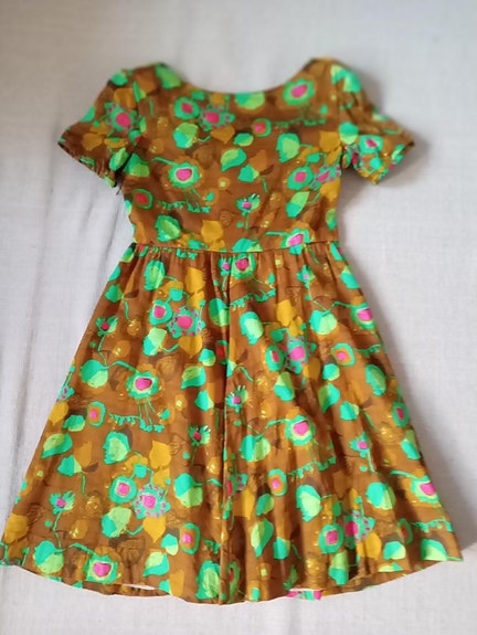 Vintage cocktail-mekko 50-60-luvulta L