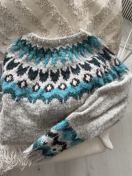 Islantilaistyylinen villapaita S