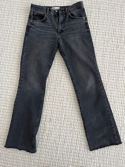 Zara farkut 36 38 mustat tummanharmaat housut