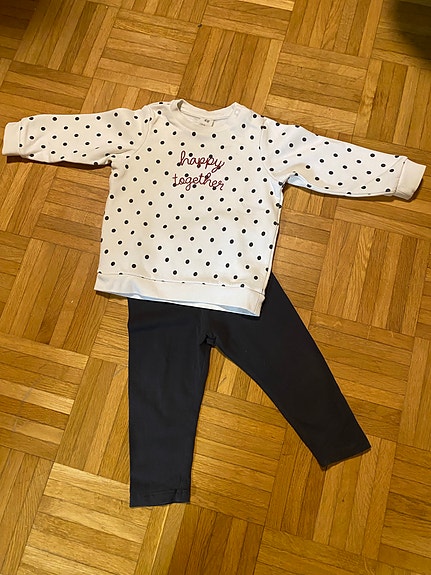 H&M lasten paita 80 valkoinen pilkullinen tytöille