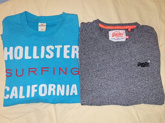 Hollister ja Superdry miesten paidat M puuvilla