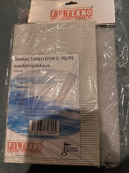 Deekax Talteri DIVK C-90/95 suodatinpakkaus