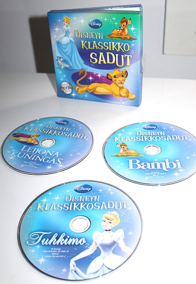 Disney 3 kpl DVD Bambi, Tuhkimo ja Leijonakuningas +  2 kpl ylimääräistä