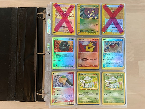 Pokémon kortteja 90-luvulta ja 2000-luvun alusta