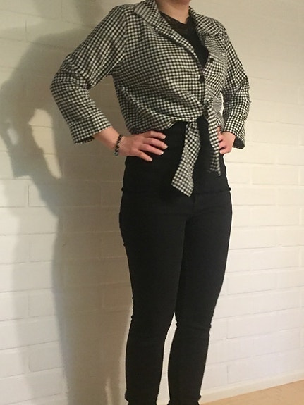 London musta/valkoinen ruudullinen paita/bolero M