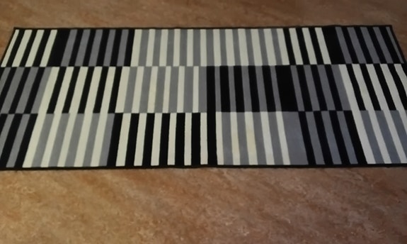 Raidallinen matto (musta-valko-harmaa, 80cm x 200cm)