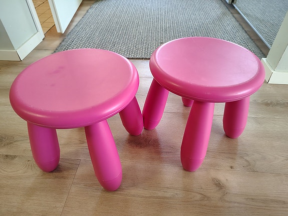 IKEA Mammut jakkara muovi pinkki 2 kpl