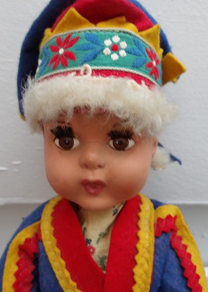 Vintage lapin poika nukke saamelaispuku 1950-luku