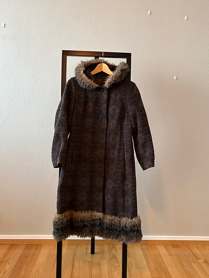 Villakangastakki hupulla vintage