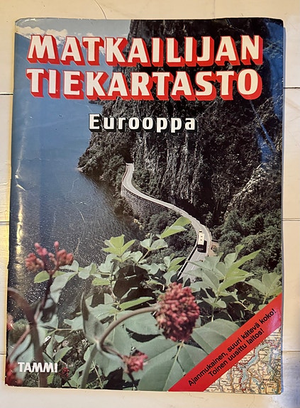 Vintage Matkailijan tiekartasto Eurooppa