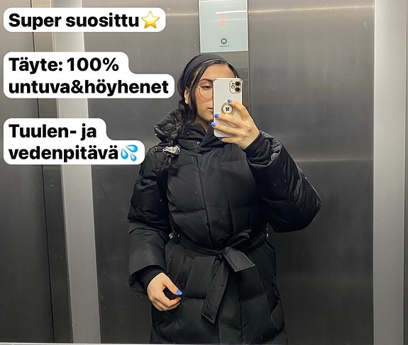 Stradivarius höyhen/untuvatäytteinen talvitakki XS-S