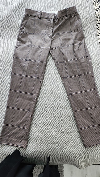 Suorat housut H&M musta/ruskea ruutu koko 38