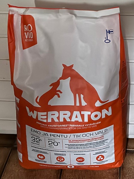 Werraton emo ja pentu- koiranruoka 9kg (kotimainen)