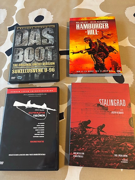 Das Boot Hamburger Hill Stalingrad ja Voittamaton ykkönen dvd:t