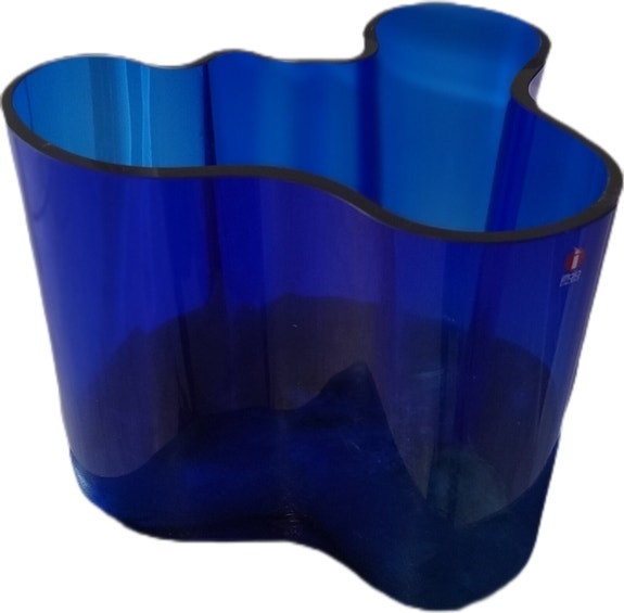 Iittala Aalto maljakko sininen lasi