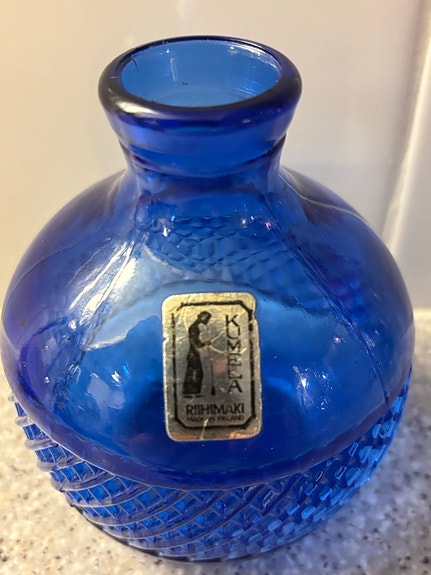 Kumela lasipullo sininen