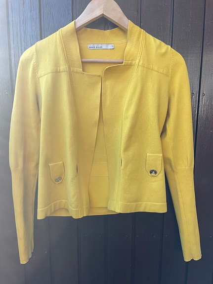 Karen Millen keltainen puuvilla neuletakki XS S