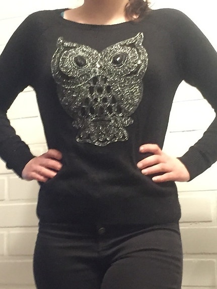 H&M musta pöllö neule koko XS