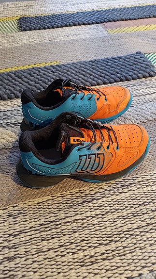 Wilson junior tennis-/padelkengät koko 34 1/3 oranssi–turkoosi unisex