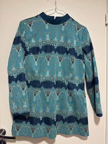 Vintage turkoosi glitter pusero/mekko koko L