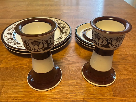 Arabia Katrilli lautanen munakuppi Vintage klassikko