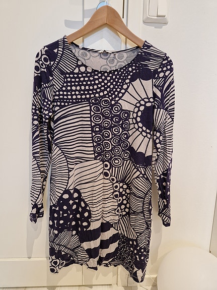 Marimekko Palsta mekko M sininen viskoosisekoitteinen naisten mekko