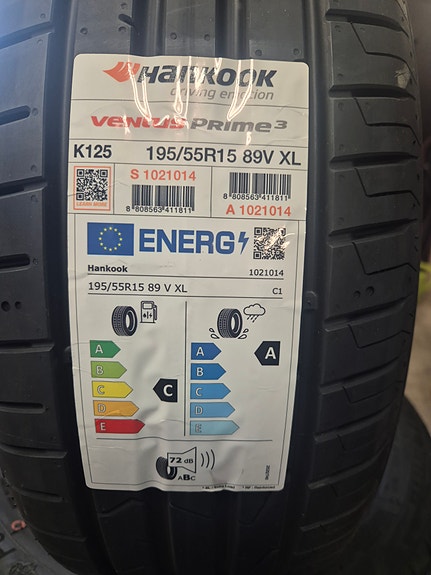 1kpl Hankook Ventus Prime3 195/55R15 kesärengas