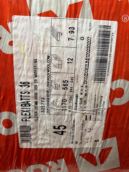 Rockwool Flexibatts 36 eristevilla 45 mm