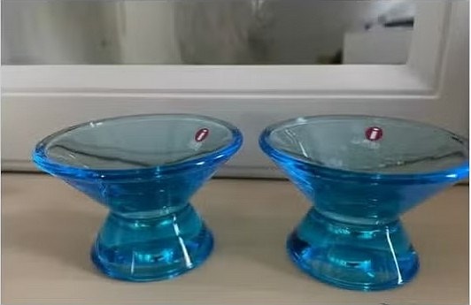 Iittala kartio kynttilänjalka 2 kpl sininen lasi