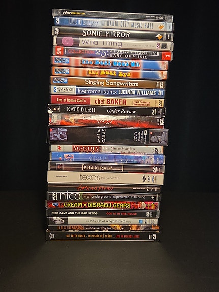 Musiikki-DVD:t PMMP, Maria Callas, Kate Bush, Texas, Nick Cave yms.