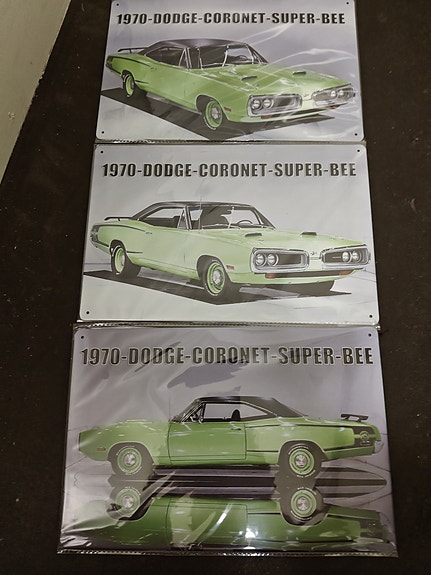 Dodge Coronet Super Bee 1970 metallijuliste 3kpl