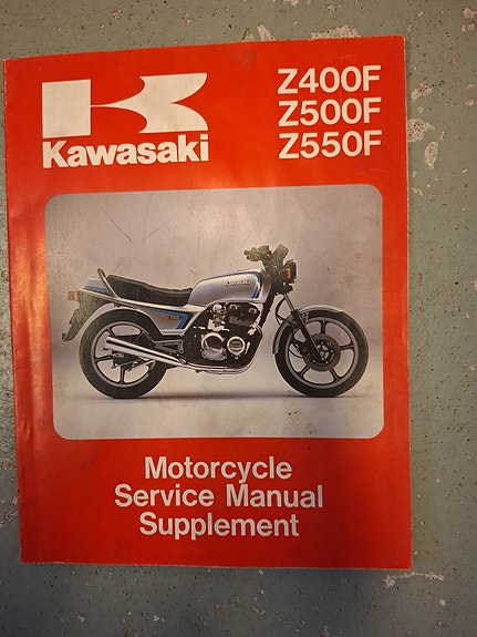 Kawasaki Z400F Z500F Z550F moottoripyörän huoltokäsikirjan lisäosa