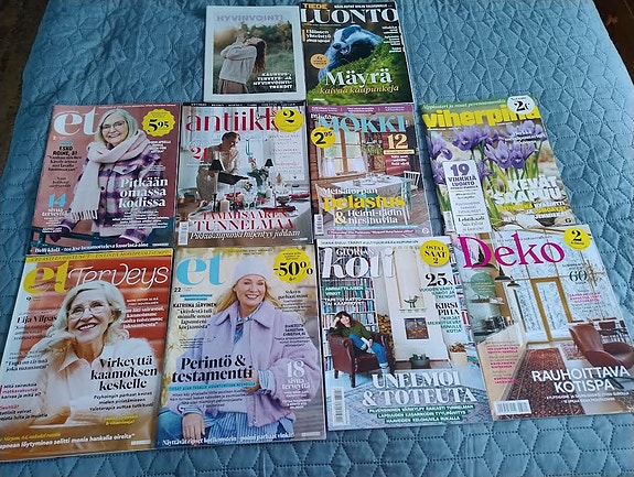 ET-terveys, Deko, Antiikki, Mökki ym lehtiä 10 kpl