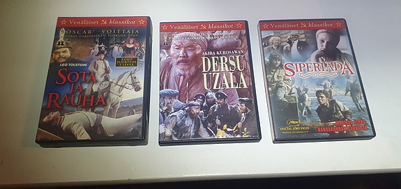 Sota ja rauha / Siperia / Dersu Uzala DVD-elokuvat venäläiset klassikot