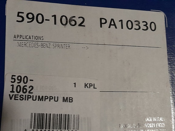 MB Sprinter vesipumppu