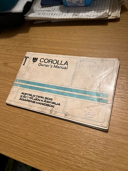 Toyota Corolla KE20/KE25-käyttöohjekirja