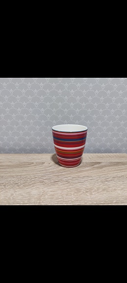 Iittala muki raidallinen punainen(origo)