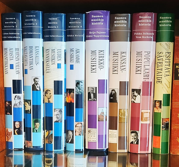 Suomen musiikin historia 1-4 ja 5-8.