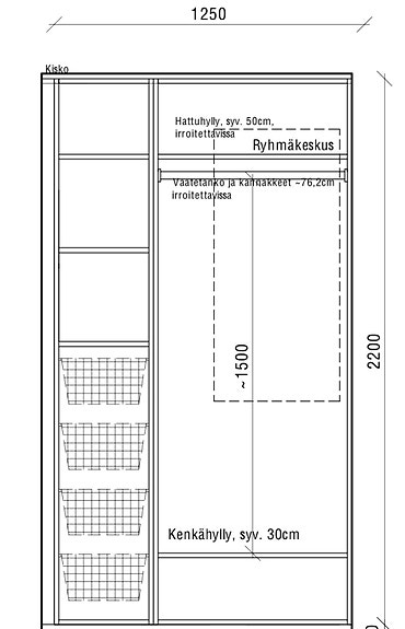 Vaatekaappi liukuovilla