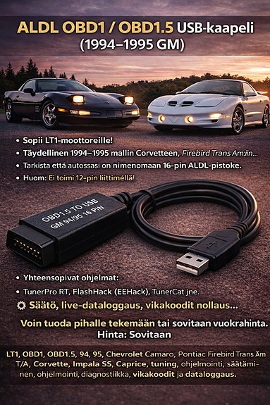 OULU 📍GM 16-pin ALDL / OBD1.5 → USB -diagnostiikka-, tuning- ja ohjelmointi.