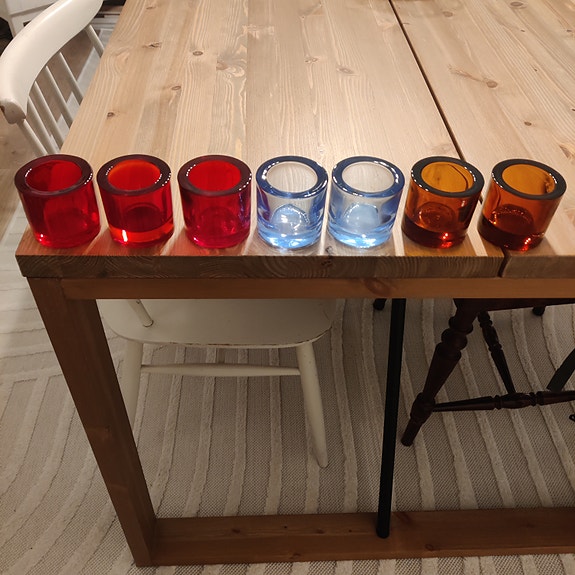 Iittala Kivi tuikkukipot punainen sininen oranssi lasi