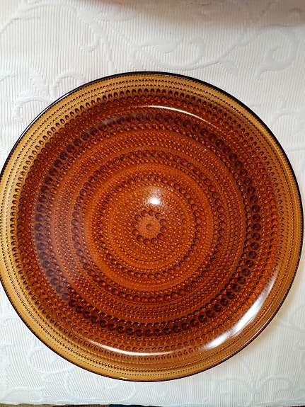 Iittala Kastehelmi ruskea iso lautanen 25 cm