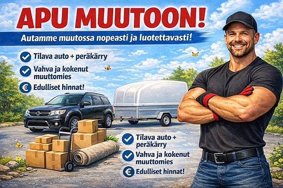 Muuttoapu auto ja peräkärry