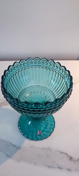 Iittala Mariskool, turkoosi lasi 155mm korkea