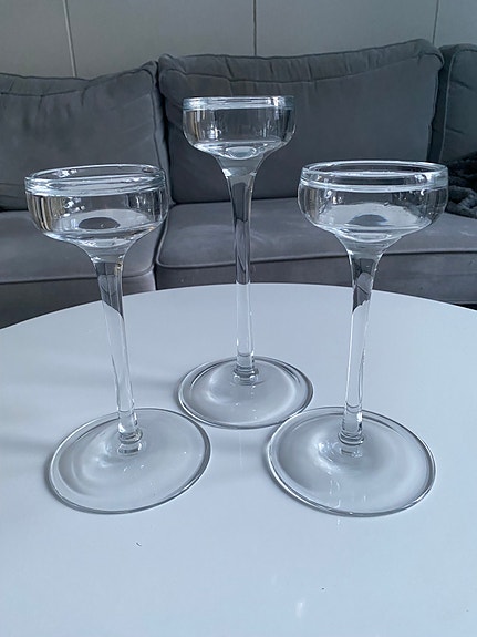 IKEA lasiset kynttilänjalat