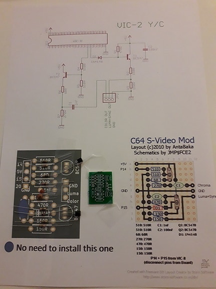 C64 RF bypass kit - Commodore C64 lisälaite