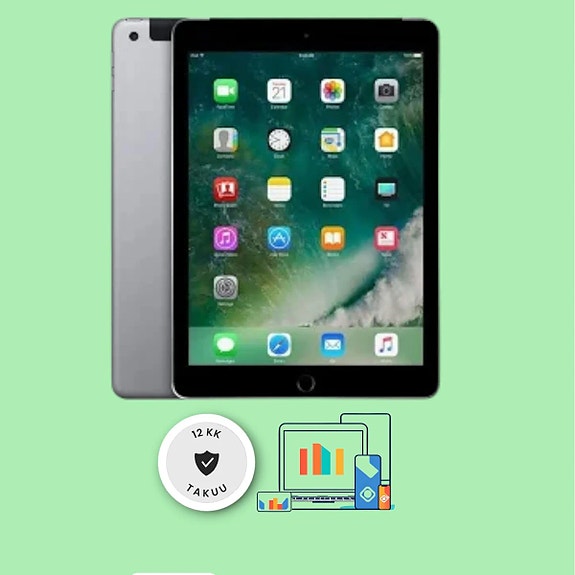 Apple iPad 6 32GB Wi-Fi + Cellular +12kk takuu