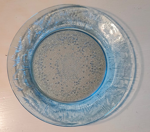 Riihimäen lasi Revontulet sin. lautanen 24.5cm