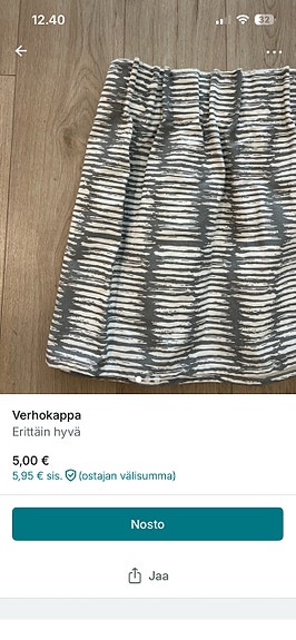 Verhokappa harmaa-valkoinen kuviollinen
