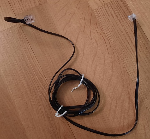 RJ11 - RJ45 puhelinkaapeli, 1 m, uros / uros